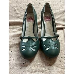 Pin Up Couture Green Heels Size 7 Rockabilly Boudoir Photoshoot Dance Swing
